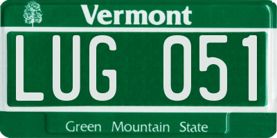 VT license plate LUG051