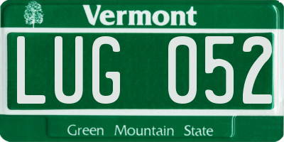 VT license plate LUG052