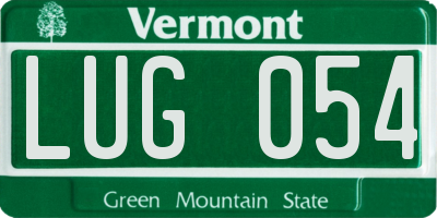 VT license plate LUG054