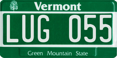 VT license plate LUG055
