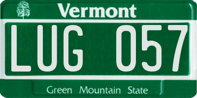 VT license plate LUG057