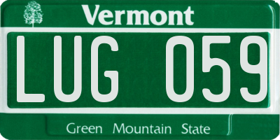 VT license plate LUG059