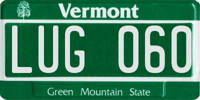 VT license plate LUG060