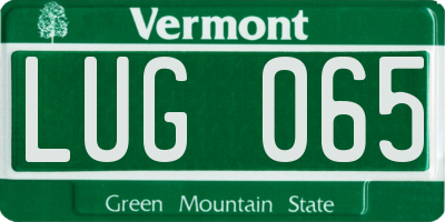 VT license plate LUG065