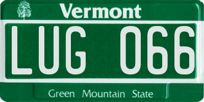 VT license plate LUG066