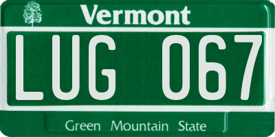 VT license plate LUG067