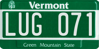 VT license plate LUG071