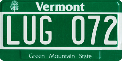 VT license plate LUG072