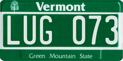 VT license plate LUG073