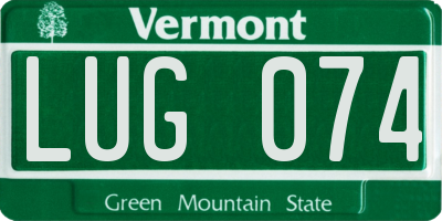 VT license plate LUG074