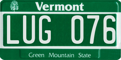 VT license plate LUG076