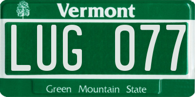VT license plate LUG077