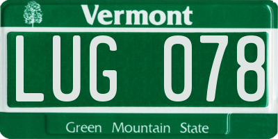 VT license plate LUG078