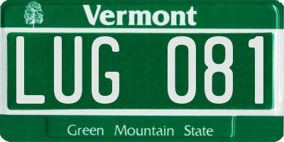 VT license plate LUG081