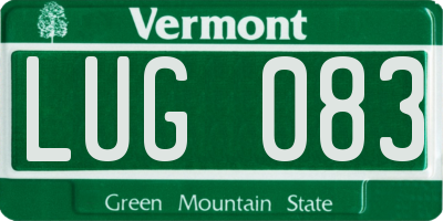 VT license plate LUG083