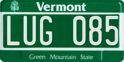 VT license plate LUG085