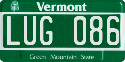 VT license plate LUG086