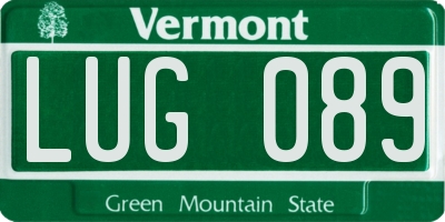 VT license plate LUG089