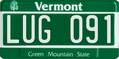 VT license plate LUG091