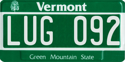 VT license plate LUG092
