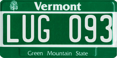 VT license plate LUG093