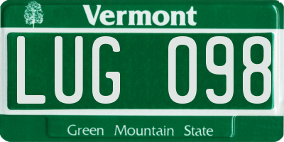 VT license plate LUG098
