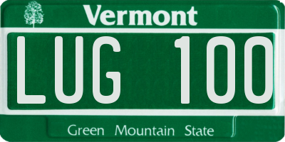 VT license plate LUG100
