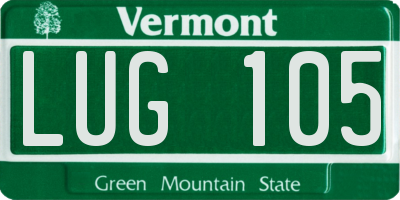 VT license plate LUG105