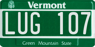 VT license plate LUG107