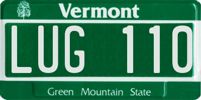 VT license plate LUG110