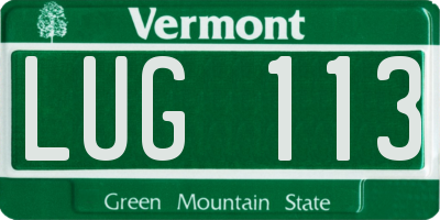 VT license plate LUG113