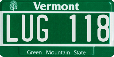VT license plate LUG118