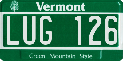 VT license plate LUG126