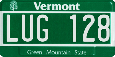 VT license plate LUG128