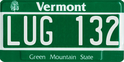 VT license plate LUG132