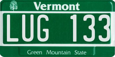VT license plate LUG133