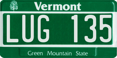 VT license plate LUG135