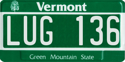 VT license plate LUG136
