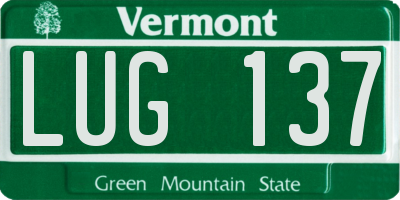 VT license plate LUG137