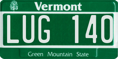 VT license plate LUG140