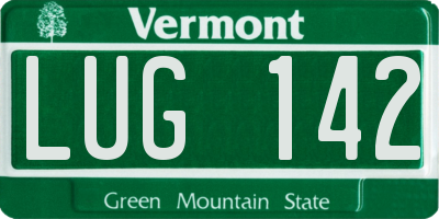 VT license plate LUG142
