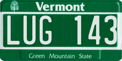 VT license plate LUG143