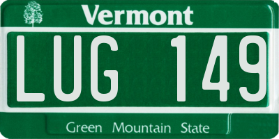 VT license plate LUG149