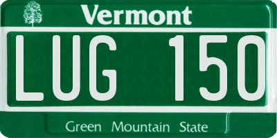 VT license plate LUG150