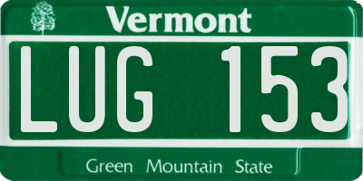 VT license plate LUG153