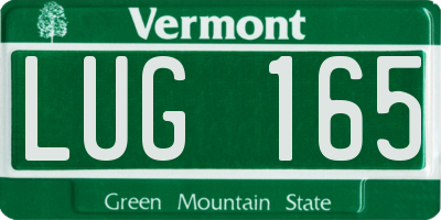 VT license plate LUG165