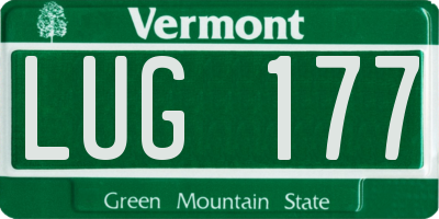 VT license plate LUG177