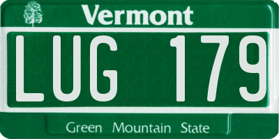 VT license plate LUG179