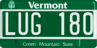 VT license plate LUG180