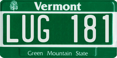 VT license plate LUG181